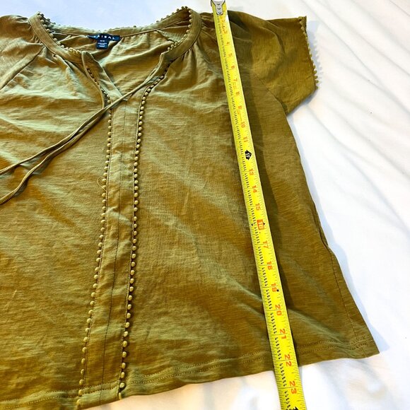 TRIBAL women's peasant tassel top in Moss Green - Picture 10 of 10